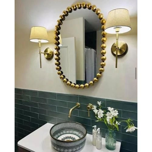 Vasque décoratif - Artisanat - Céramique - Motif ethnique - 35cm - Multicolore
