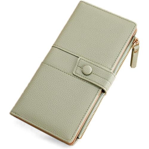 Women's Large Capacity Wallet, RFID Blocking Card Holder, Women's Coin Purse with Wrist Strap, 38-Black