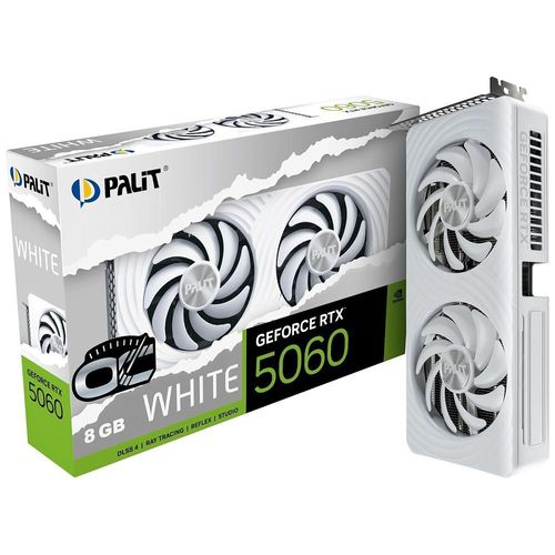 Palit GeForce RTX 5060 White OC, GeForce RTX 5060, 8.0 GB GDDR7, PCI-Express