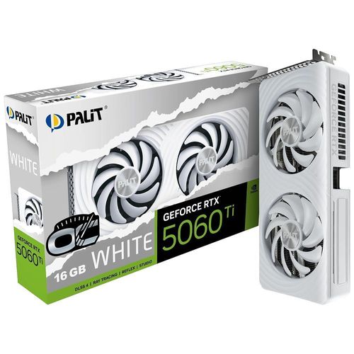 Palit GeForce RTX 5060 Ti White OC, GeForce RTX 5060 Ti, 16 GB GDDR7, PCI-Express