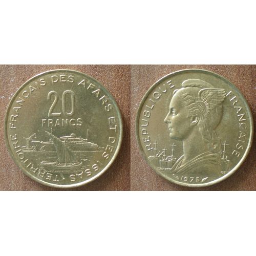 Afars & Issas 20 Francs 1975 Neuve Djibouti Piece Bateau