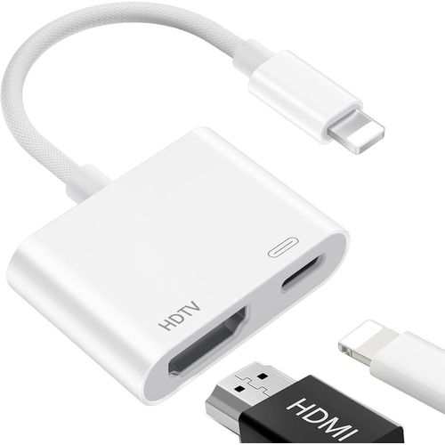 KALANKA-Adaptateur Lightning HDTV, ¿Apple MFi Certified¿ Adaptateur iPhone HDTV, A-daptateur iPad H-DTV, Cable H-DTV iPhone, Cable Lightning H-D-T-V