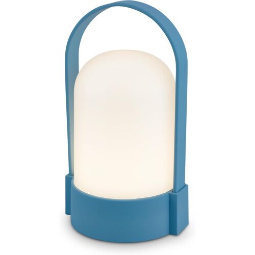 Kalanka-Briloner - Lampe De Table Led Sans Fil Ip44, Tactile, Dimmable, Batterie Remplaçable, Chevet, Lecture, Led, Camping, Lampe À Batterie, Extérieur, 9x8x15,5 Cm, Bleu
