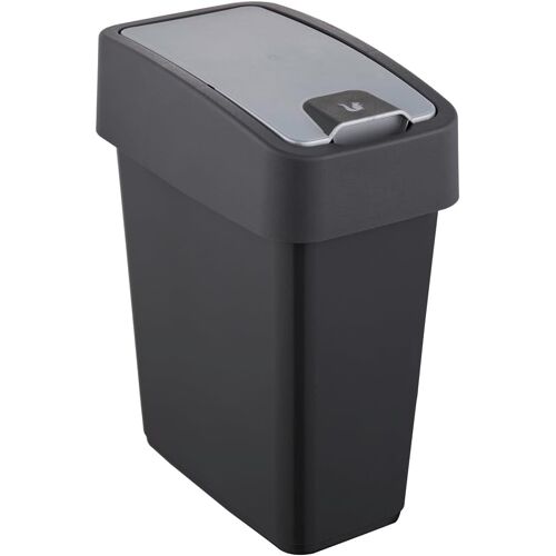 KALANKA-Premium poubelle avec couvercle rabattable, Soft Touch, 10 l, 29.5 x 18 x 36.5 cm, Magne, Grey (Graphite), Graphit