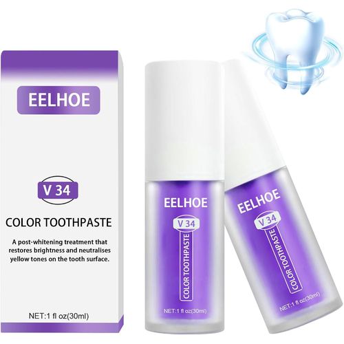 Kalanka-Whitening Toothpaste, V34 Purple Colour Corrector Toothpaste - Soin Fondant Blanchissant Des Dents Zahnpasta Flecken Mousse Blanc