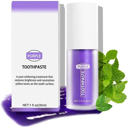Kalanka-Dentifrice Violet Pour Le Blanchiment Des Dents,Correcteur De Couleur, Dentifrice Violet Contre Le Jaune, Blanchiment Des Dents, Dentifrice Violet Blanchissant - Pour Des Dents Plus Blanches Blanc