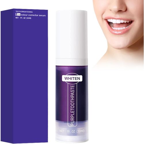 Asfasfq-05 Dentifrice Violet Pour Dents Blanches,30ml Dentifrice Correcteur De Couleur Pour Blanchiment Des Dents,Dentifrice Blanchissant,Booster De Blanchiment Des Dents Blanc
