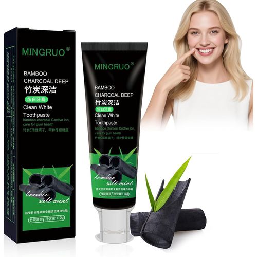 Kalanka-Dentifrice Au Charbon De Bambou Pour Blanchir Les Dents Dentifrice Profond Au Charbon De Bambou Bamboo Charcoal Deep Toothpaste Nettoie Les Taches Et Les Odeurs Blanc