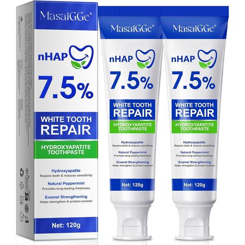 Asfasfq-Hydroxyapatite Dentifrice Sans Fluor,Dentifrice Hydroxyapatite Blanchiment,Naturel Dentifrice Blanchissant,Bio Dentifrice Blancheur,Protéger La Santé Bucco-Dentaire Et Lutter Contre La Plaque Blanc