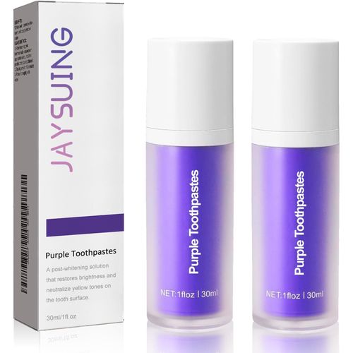Kalanka-Purple Teeth Dentifrice Blanchissant, Dentifrice Blanchissant Violet, Correcteur De Couleur, Élimination Des Taches De Café, Fumer, Dents Jaunes (2 X 30 Ml) Blanc