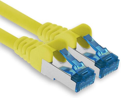 Câble Réseau Ethernet Gigabit Lan Cat6A 0,25 M, Câble Patch Rj45 10 Gb/S Sftp Pimf Jaune - 1 Pièce[ZHUJ0550]