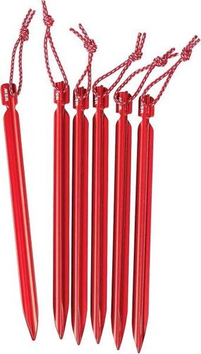 Piquets De Tente Réglables (Lot De 6) - Piquets Légers En Aluminium Pour Un Ancrage Sécurisé De La Bâche Et De La Tente Sur Tous Les Terrains