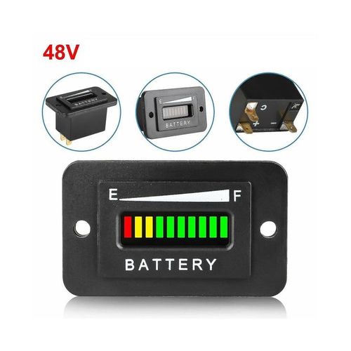 Indicateur De Niveau De Batterie Led 48 V Pour Voiturettes De Golf (Ezgo, Club Car, Yamaha) - Affichage Précis De La Charge Avec Avertissements Et Fonction Mémoire.