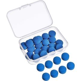 30 pointes de queue de billard en cuir de haute qualité ¿ 13 mm, 5 mm d'épaisseur, avec boîte de rangement ¿ Pointes bleues durables, élastiques et élégantes pour un jeu optimal