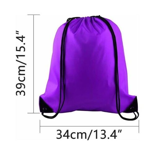 Lot De 10 Sacs De Sport À Cordon Violet - Sacs À Dos De Sport Durables Pour L'école, Les Voyages Et Les Activités - Légers Et Élégants !