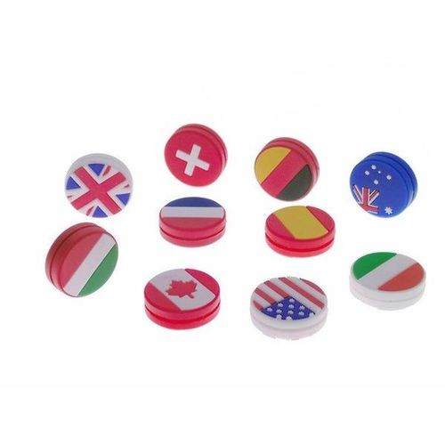 Lot De 10 Amortisseurs De Tennis En Silicone Personnalisés ¿ Réduction Des Vibrations Pour Un Contrôle Et Un Confort Accrus ¿ Design Élégant En Forme De Drapeau, Ajustement Universel
