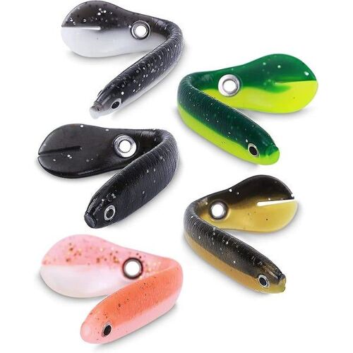 Leurres De Pêche Bioniques Souples Et Réalistes - 5 Leurres De Pêche Pour Bar Avec Queue Tournante Pour La Pêche En Eau Douce Et En Eau Salée