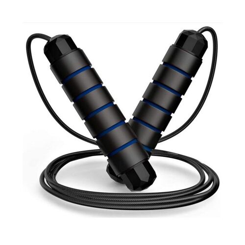 Corde À Sauter Bleue Réglable 3m - Poignées En Mousse Confortables, Fil D'acier Durable, Idéale Pour Le Fitness, Le Cardio Et La Perte De Poids