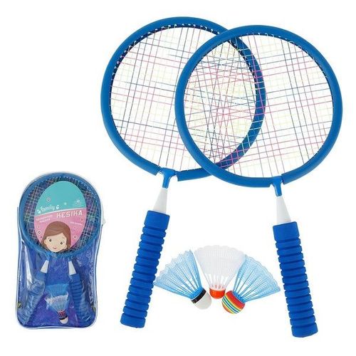 Ensemble De Raquettes De Badminton Pour Enfants : 2 Raquettes Légères, Volants Et Sac À Dos Pour S'amuser En Plein Air. Sûr Et Durable. Disponible En Rouge, Orange Et Bleu.