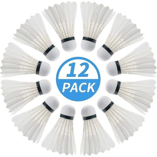 Volants De Badminton En Plumes De Canard De Qualité Supérieure - Lot De 12 Pour Plus De Stabilité Et De Durabilité, Parfaits Pour Tous Les Niveaux