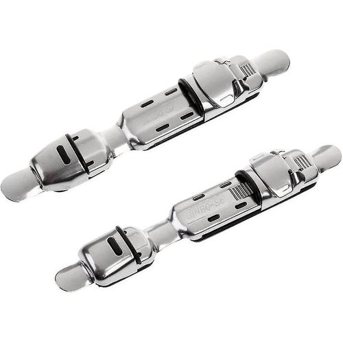 Porte-Moulinet Et Clip De Canne À Pêche En Acier Inoxydable Durable - Lot De 2, Réglable, Prise En Main Sûre, Design Compact Pour Les Pêcheurs - Finition Argentée