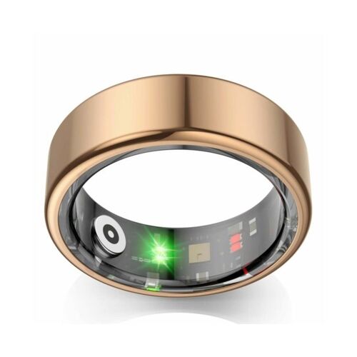 Smart Ring Fitness Tracker : Fréquence Cardiaque, Analyse Du Sommeil Et Moniteur D'activité ¿ Étanche, Design Élégant, Couleur Or Et Noir