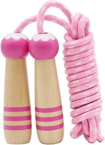 Corde À Sauter Réglable En Coton De 7 Pieds Pour Enfants - Poignée En Bois Ergonomique, Antidérapante, Parfaite Pour Les 5 Ans Et Plus, Cadeau De Fitness Amusant !