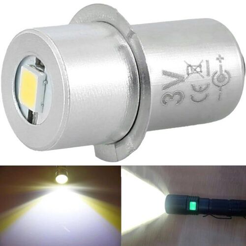 Ampoule LED pour lampe de poche P13.5S ¿ 1 W, 200 lm, lumière blanche froide 6 000 K, compatible 3 V/4,5 V/6 V, durable et facile à installer.