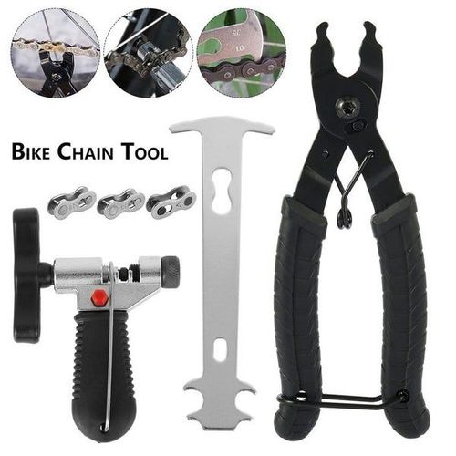 Kit d'outils d'entretien de chaîne de vélo : pince, coupe-chaîne, pied à coulisse et boucles magiques pour une réparation et une surveillance faciles de la chaîne