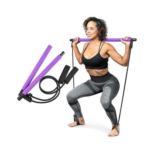 Kit De Barre De Pilates Polyvalent Avec Bandes De Résistance ¿ Indispensable Pour La Salle De Sport À Domicile, Pour Tous Les Niveaux De Forme Physique, Outil D'entraînement Portable Pour Tout Le Corps
