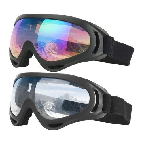 Masques De Ski Pour Enfants Et Adultes - Lot De 2, Compatibles Avec Un Casque, Protection Uv, Parfaits Pour Le Snowboard, Le Ski Et Les Sports D'hiver