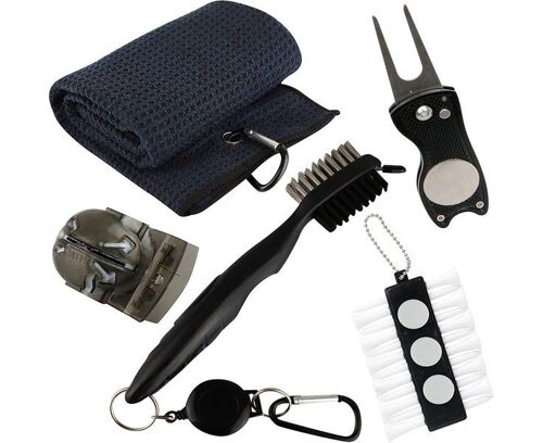 Kit D'entretien De Golf Ultime - Serviette En Microfibre, Brosse À Club, Outil À Rainures Et Plus Encore - Cadeau Parfait Pour Les Amateurs De Golf !