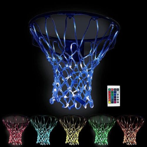 Panier De Basket À Led Avec Changement De Couleur À Distance - Filet Robuste Phosphorescent Pour Jouer La Nuit Et Améliorer L'expérience De Tir