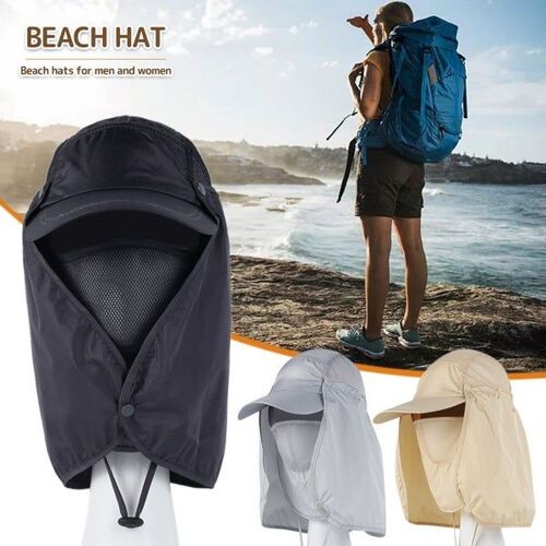 Chapeau D'extérieur Polyvalent Avec Protection Uv Et Masque Amovible Pour La Pêche, La Randonnée Et Le Camping - Léger Et Réglable