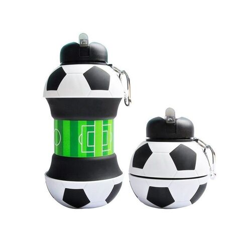 Bouteille D'eau Pliable En Silicone En Forme De Ballon De Football - 550 Ml Pour Enfants, Écologique, Légère, Parfaite Pour Le Sport Et L'école !