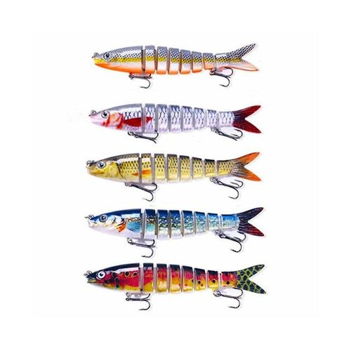 Ensemble De 5 Leurres Réalistes De Qualité Supérieure Pour La Pêche En Eau Douce Et En Eau Salée - Parfait Pour Le Bar, La Truite Et Plus Encore !