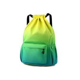 Sac À Dos De Basket-Ball Polyvalent Vert Avec Cordon De Serrage - Durable, Spacieux Et Confortable Pour Le Sport, Les Voyages Et L'utilisation Quotidienne