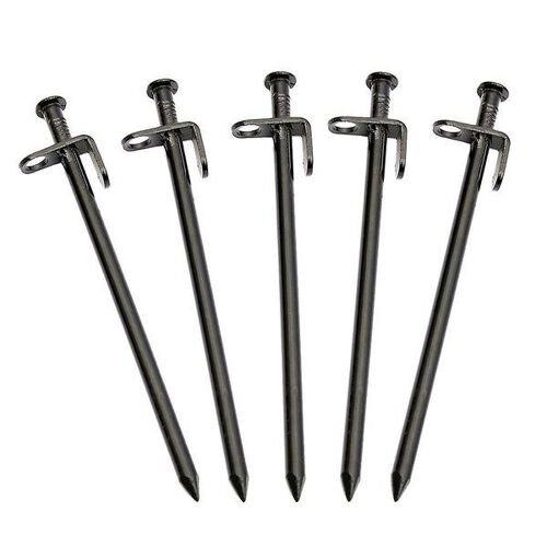 Lot De 5 Piquets De Tente En Acier Robustes - Piquets De Sol Durables Pour Auvents, Bâches Et Tentes De Plage - Sécurisez Votre Installation Extérieure !