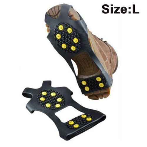 Crampons D'hiver Bran À 10 Pointes ¿ Crampons Antidérapants Pour Chaussures De Plein Air, Pêche Sur Glace, Randonnée Et Sécurité Sur Neige