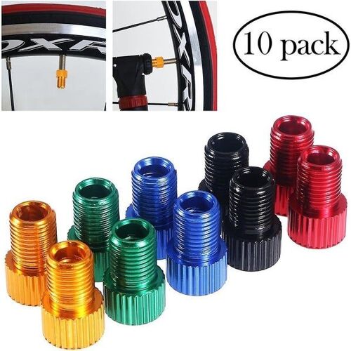 Lot De 10 Adaptateurs De Valve De Vélo Pour Un Gonflage Facile - Compatibles Avec Les Pompes Schrader, Options Légères, Durables Et Colorées !
