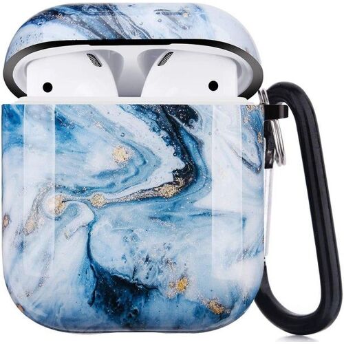 Étui rigide élégant pour AirPods 1 et 2 avec porte-clés ¿ Protection durable, légère et lavable