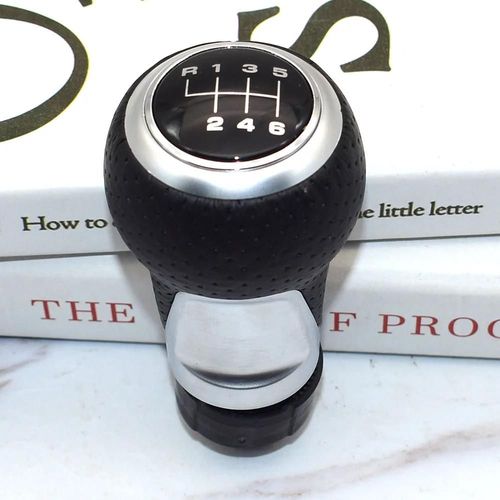 6 Vitesse-Argent R6 - Pommeau De Levier En Cuir À Anneau Rouge Chromé Pour Audi A4 S4 B8 K A5 8t Q5 8r S Line, 2007-2015