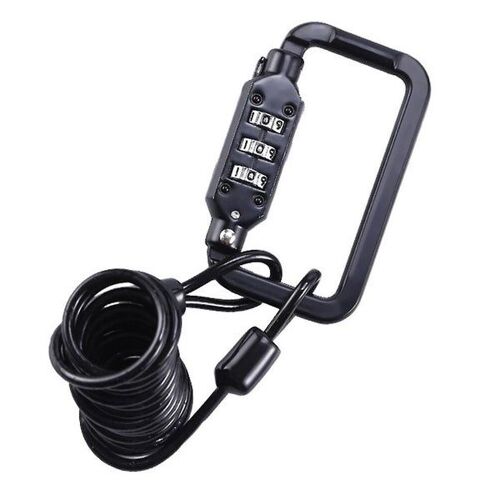 Cadenas Antivol À 3 Chiffres Pour Casque Avec Câble En Acier Robuste Pour Vélos, Motos Et Bagages - Design Compact Et Portable Noir