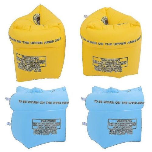 Lot De 4 Brassards Gonflables Pour Adultes - Brassards De Natation Durables Pour Plus De Sécurité Et De Confort Lors Des Activités Aquatiques - Options Jaune Et Bleu 