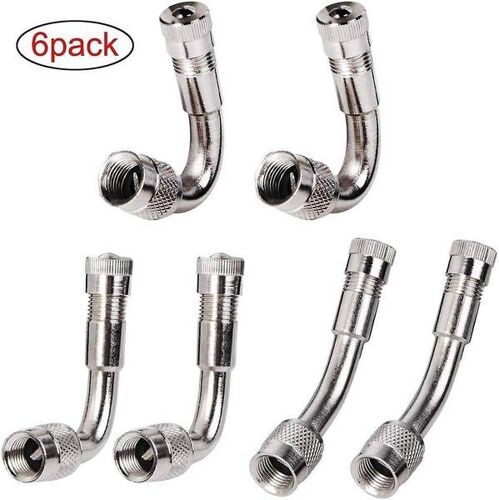 Kit D'extension De Valve De Pneu Pour Voitures, Motos Et Camions - 3 Angles Pour Un Accès Et Un Gonflage Faciles - Cuivre Nickelé Durable