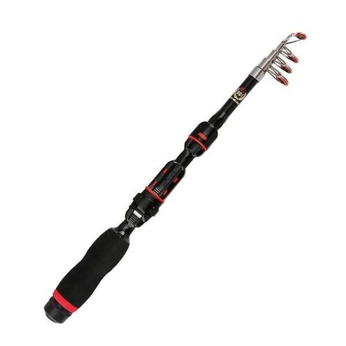 Canne À Pêche Télescopique Compacte ¿ Canne Pliable Portable Pour Pêcheurs ¿ Conception Frp Durable, Poignée Ergonomique, Parfaite Pour Toutes Les Aventures De Pêche