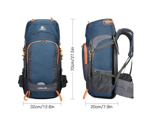 Sac à dos de randonnée imperméable 65 L avec housse de pluie ¿ Sac à dos de voyage léger pour le camping et l'aventure