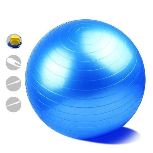 Ballon De Yoga Polyvalent Pour La Musculation, Le Fitness, Le Pilates Et Les Exercices Actifs - Comprend Une Pompe À Main Et Une Surface Antidérapante Pour Plus De Sécurité
