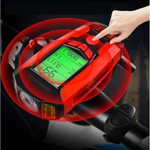 Moniteur De Vitesse De Vélo Étanche Rechargeable Par Usb 3 En 1 Avec Lumière Led Et Lampe Frontale - Parfait Pour Rouler La Nuit En Toute Sécurité !