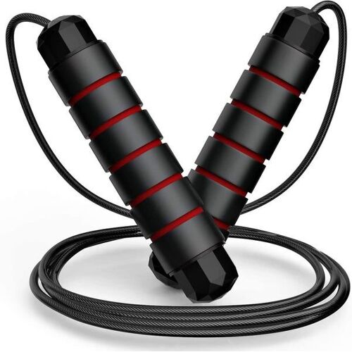 Corde À Sauter Haut De Gamme Pour Adultes : Poignées Ergonomiques, Roulements À Billes De Haute Qualité, Fil D'acier Durable, Conception Anti-Emmêlement Pour Des Performances Optimales. 
